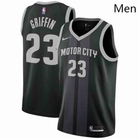 Mens Nike Detroit Pistons 23 Blake Griffin Swingman Black NBA Jersey City Edition